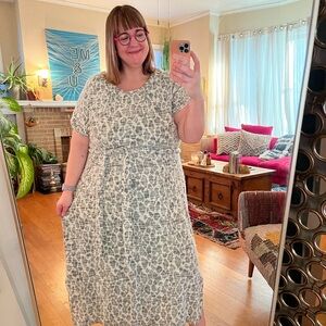Anthropologie 3X Dolan Left Coast Taleen Textured Leopard Midi Dress